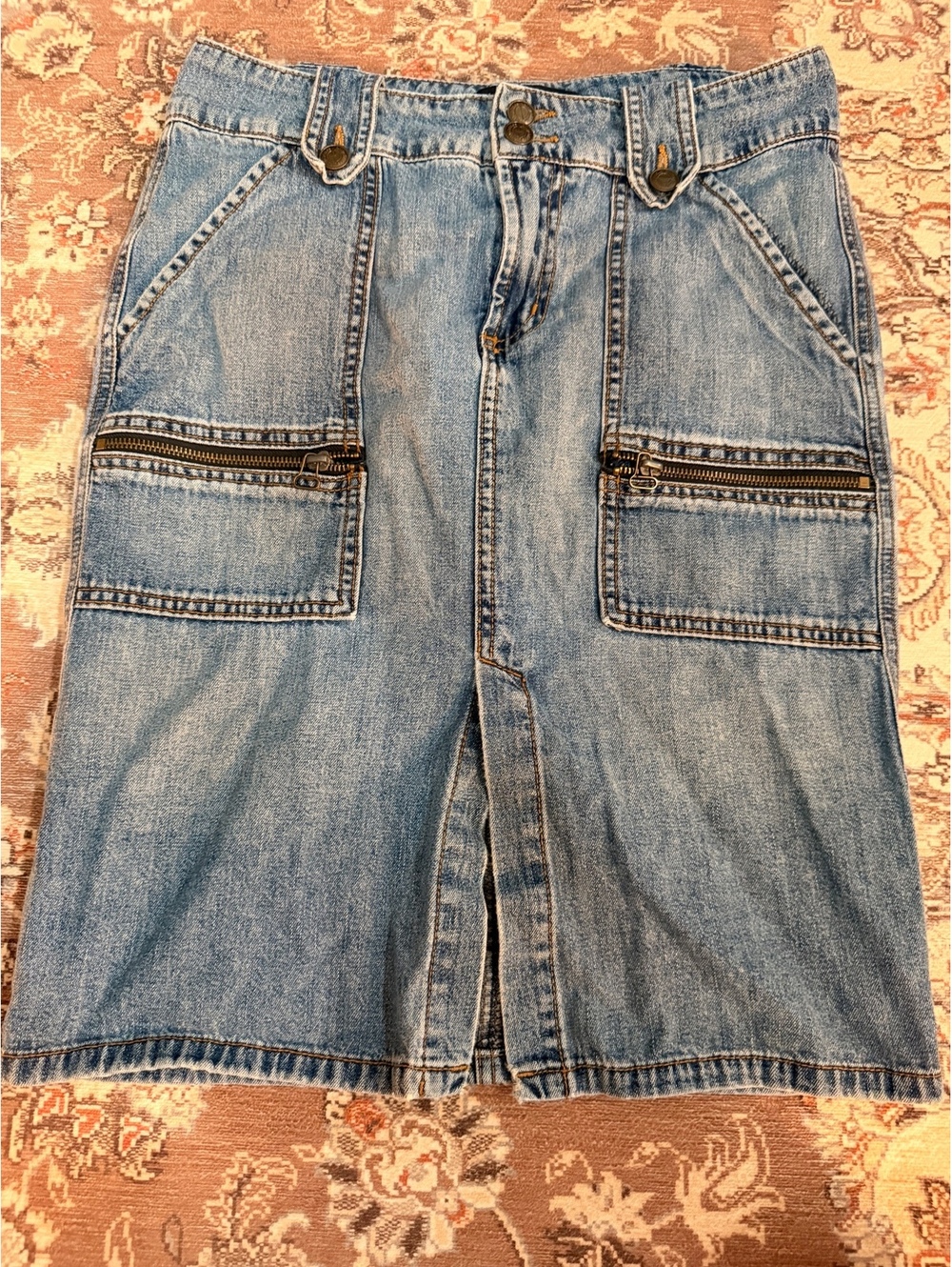 Vintage Y2K Billy blue denim cargo mini skirt